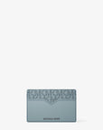 Hudson Pebbled Leather and Signature Logo Money Clip Card Case (CHAMBRAY)