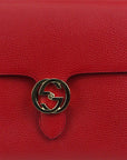 (WMNS) GCCI Double G Buckle Leather Messenger Bag Chain Large Red Handbag -CAOG-