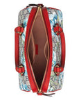 (WMNS) GCCI Blooms Logo Printing Boston handbag Small Blue / Red Classic -KUIG-
