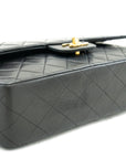 CHNL 2.55 Double Flap Medium Chain Shoulder Bag Black Lambskin j94