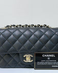 CHNL Mini Rectangular Classic Flap Black Bag GHW 17B