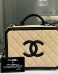 CHNL Medium Vanity Case Beige Black