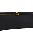 's GCCI mod black silk interlocking GG clutch purse
