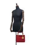 Christian DOR Cannage Charm Handbag Red Vintage cstet