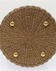 CHRISTIAN DOR Basket Bag Trotter Canvas Shoulder Bag Rattan Blue Auth A