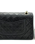 CHNL 2.55 Double Flap Medium Chain Shoulder Bag Black Lambskin h12