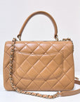 CHNL Lambskin Quilted Small Trendy CC Flap Dual Handle Bag Camel 19K