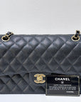 CHNL Medium Classic Caviar Double Flap Black GHW