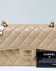 CHNL Classic Small Beige Caviar GHW