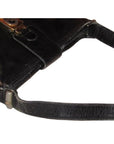 s GCCI Vintage Bluish Black Leather Jackie Hobo Bag