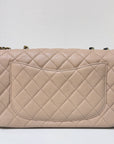 CHNL Caviar Quilted Medium CC Filigree Flap Beige Black