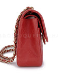 CHNL 2002 Vintage Red Caviar Small Classic Double Flap Bag 24k GHW