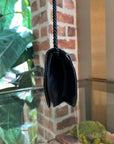 FNDI Black Patent Leather Logo Flap Crossbody Bag