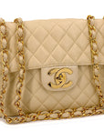 CHNL 1994 Vintage Light Beige Caviar Jumbo Classic Flap Bag 24k GHW