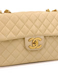 CHNL 1994 Vintage Light Beige Caviar Jumbo Classic Flap Bag 24k GHW