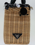 PRD Hand Bag Wicker Beige Auth