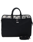 BBERRY Black label Hand Bag Canvas way Black Auth