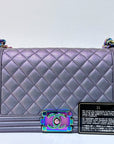 CHNL Boy Bag Old Medium Calfskin Purple