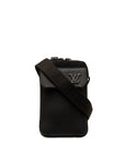 Black LV Aerogram Phone Pouch Crossbody Bag