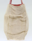 PRD Hand Bag Canvas Beige Pink Auth