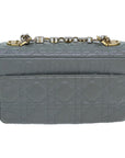 CHRISTIAN DOR Canage Caro Shoulder Bag Leather Gray Auth A