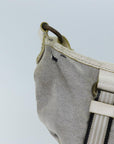 BBERRY Blue Label Shoulder Bag Canvas Gray Auth