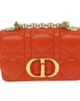 CHRISTIAN DOR Canage Shoulder Bag Leather Orange Auth SA
