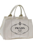 PRD Canapa MM Hand Bag Canvas White Auth