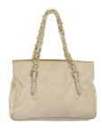 PRD Chain Shoulder Bag Nylon Beige Auth