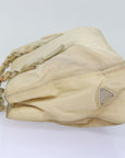 PRD Chain Shoulder Bag Nylon Beige Auth