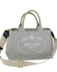PRD Canapa PM Hand Bag Canvas way Gray Auth