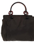 PRD Hand Bag Nylon Brown Auth
