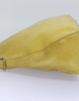 PRD Chain Shoulder Bag Leather Yellow Auth