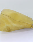 PRD Chain Shoulder Bag Leather Yellow Auth