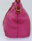PRD Hand Bag Nylon Pink Red Auth