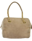 PRD Hand Bag Suede Beige Auth