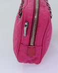 PRD Chain Hand Bag Nylon Pink Auth