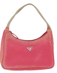 PRD Hand Bag Nylon Pink Auth