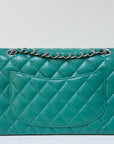 CHNL 20B Green Classic Small Double Flap Bag