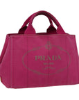 PRD Canapa PM Hand Bag Canvas Pink Auth