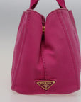 PRD Canapa PM Hand Bag Canvas Pink Auth