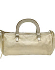 PRD Hand Bag Leather Gold Auth