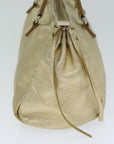 PRD Hand Bag Leather Gold Auth