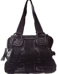 FNDI CROSSWORDS Black Woven Mesh Tote