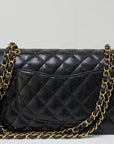 CHNL Medium Quilted Caviar Classic Double Flap Bag Black GHW
