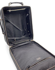 PRD Black Nylon Rolling Suitcase Wheeled Travel Bag Trolley