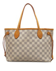 Beige LV Damier Azur Neverfull PM Tote Bag