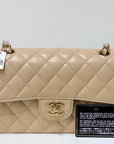 CHNL Classic Small Beige Caviar GHW
