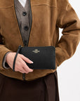 Large Corner Zip Wristlet (Gold/Black)