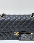CHNL Medium Classic Caviar Double Flap Black GHW